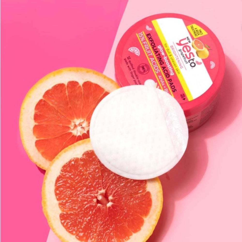 YESto grapefruit brightening exfoliating acid pads 3pack